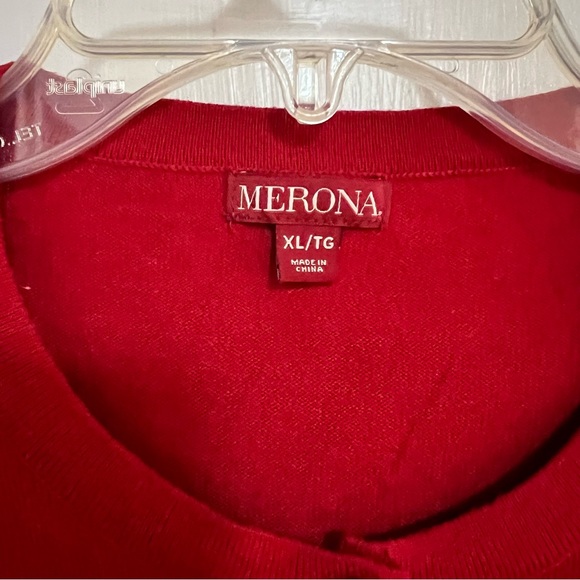 Red Cardigan with Sequin Shoulders - Picture 7 of 9